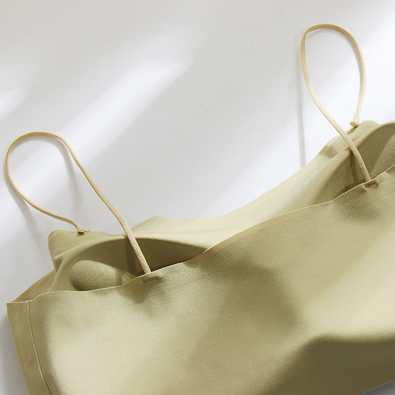 Women's Fixed Cup Backless Simple Comfortable Thin Strap Tube Top Everyday Bras