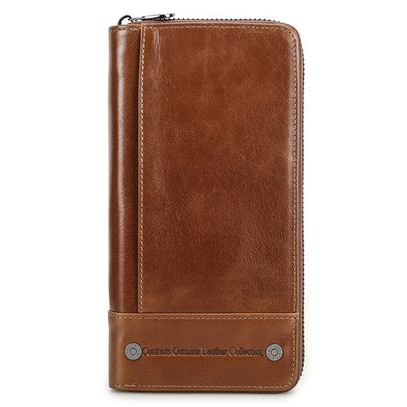 Men's Black Angel Retro Crazy Horse Leather Men's Wallets