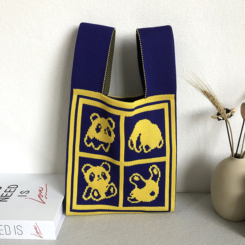 Women's Knitted Wool Vest Version Hand Carrying Handbags