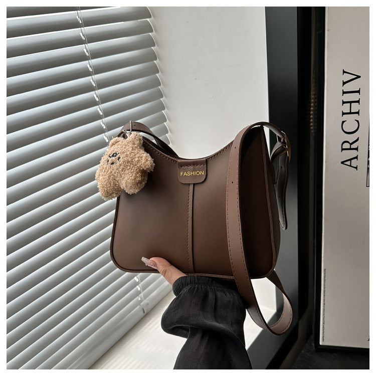 Women's Retro Textured Fashion Large Capacity Solid Color Women's Shoulder Bag