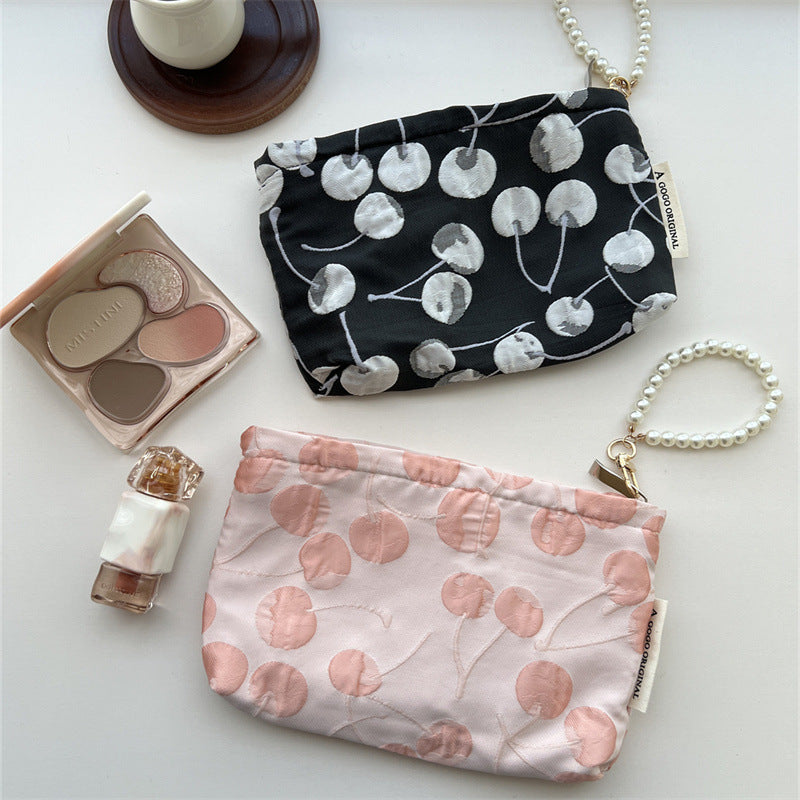 Hand Cherry Portable Long Pencil Brush Makeup Bag