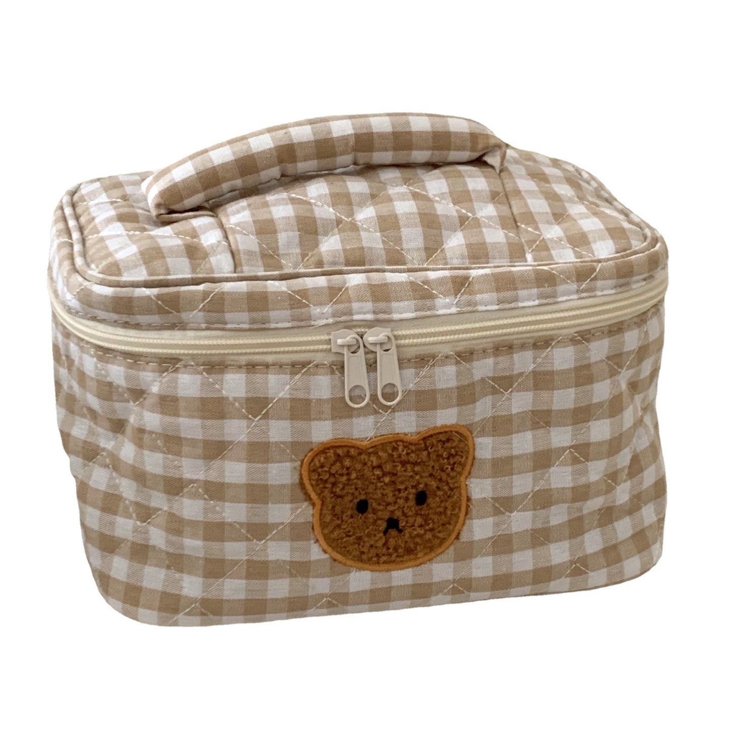 Women's Curly Patch Bear Cute Niche Storage Cosmetic Bags