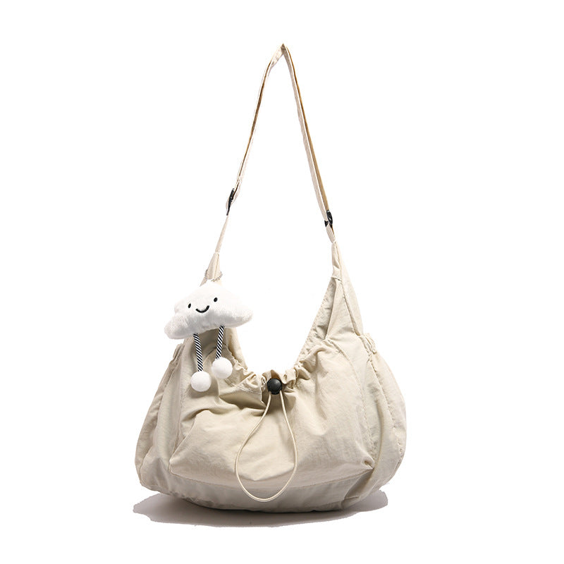 Women's Gate Design Drawstring Ruffle Nylon Clouds Women's Shoulder Bag
