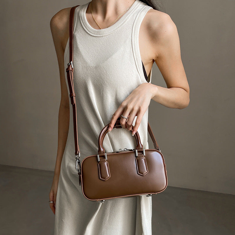 Popular Women's Cowhide Simple Boston For Women's Messenger Bag