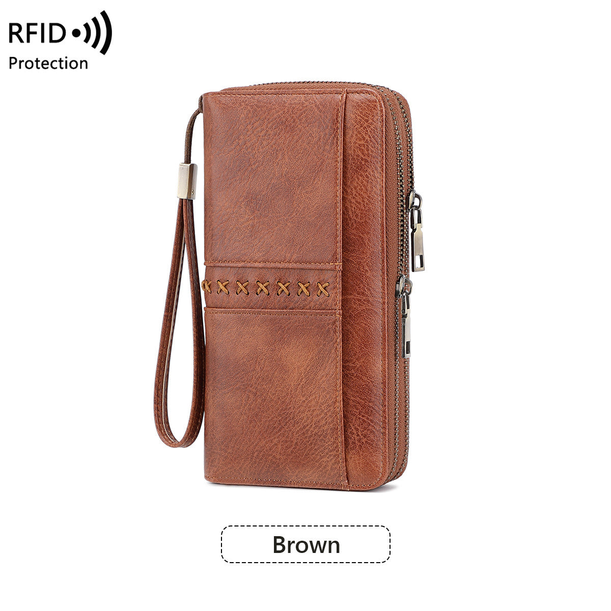 Women's & Men's Contrast Color Long Retro Large Capacity Ladies Wallet