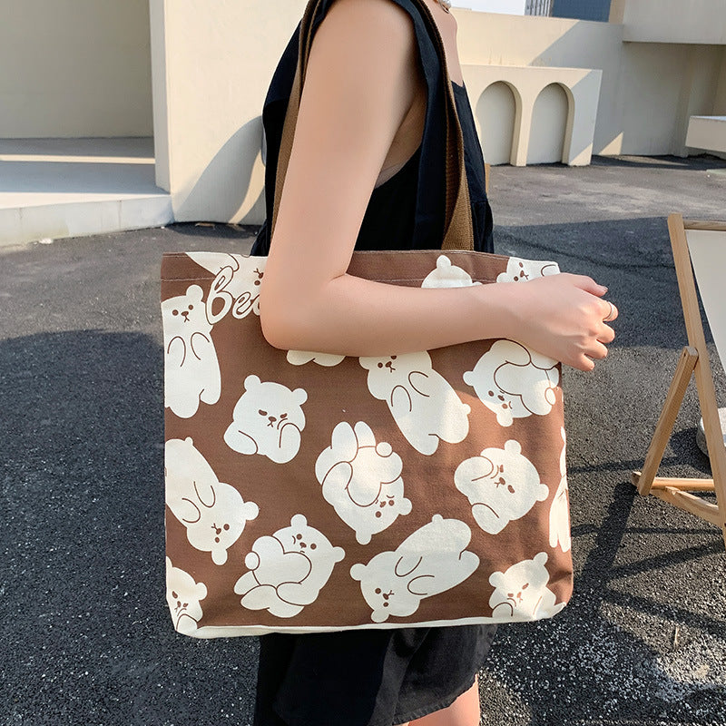 Women's Canvas Large Capacity Korean Style Commuter Women's Shoulder Bag
