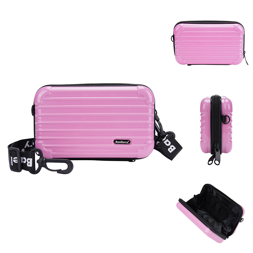 Women's Storage Hard Shell Striped Mini Box Cosmetic Bags
