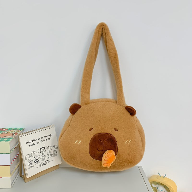 Plush Ugly Cute Capybara Large Capacity Bags