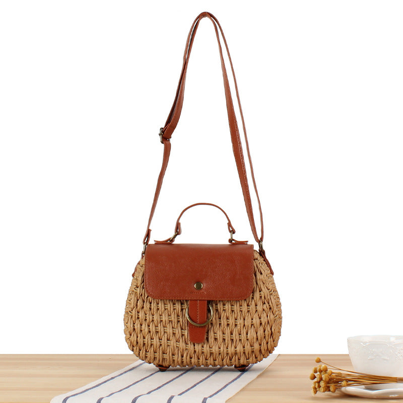 Retro Style Mori Summer Beach Straw Crossbody Bags