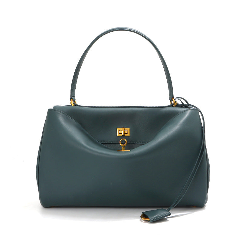 Women's Genuine Leather Strict Retro Soft Large Capacity Commuter Underarm Tote Bags