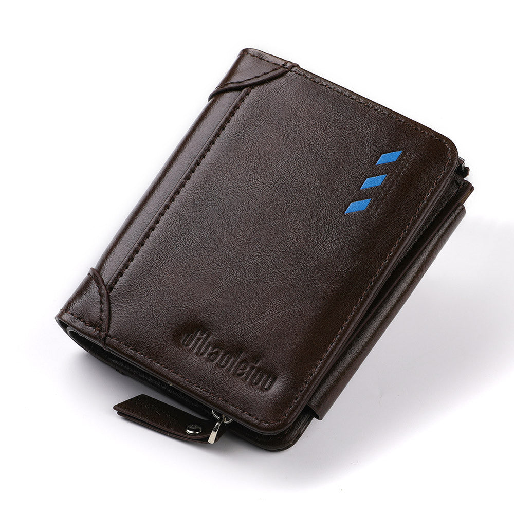 Men's Good-looking Short Zipper Multiple Slots Purses