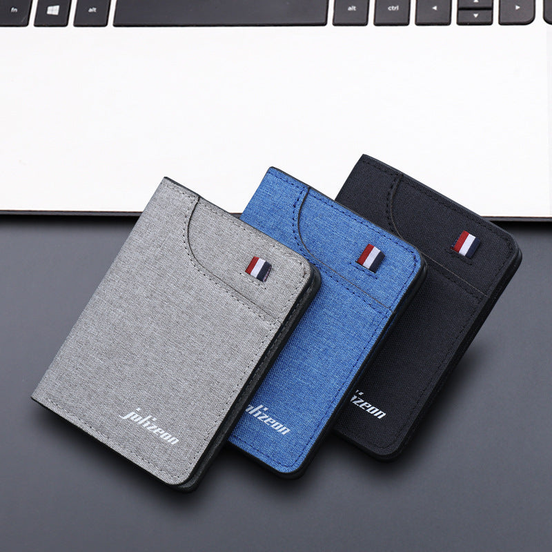 Men's Vertical Canvas Short Beauty Clip Men's Wallets