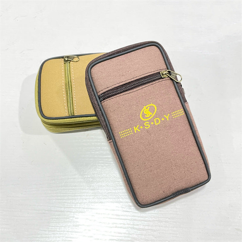 Men's Canvas Mobile Construction Site Large Pannier Men's Waist Packs