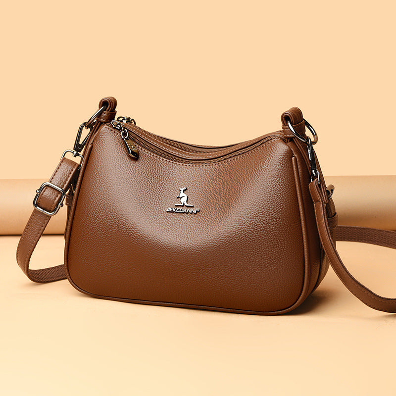 Women's Winter Kangaroo Soft Leather Mother Simple Women's Messenger Bag
