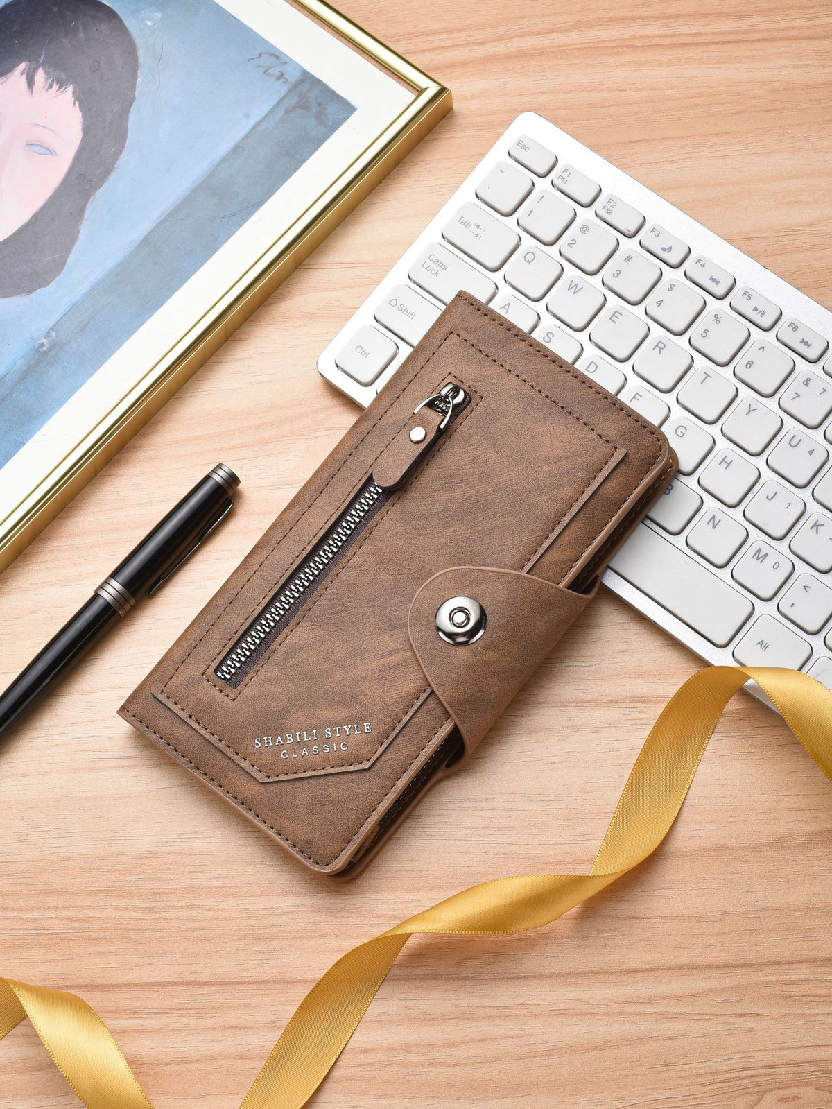 Men's Long Zipper Retro Clutch Large Capacity Card Holder