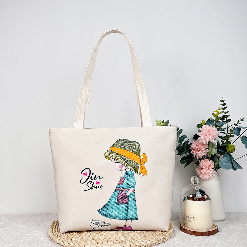 Canvas Fabric Duplex Printing Versatile Large Capacity Month Sales Thousand Bags