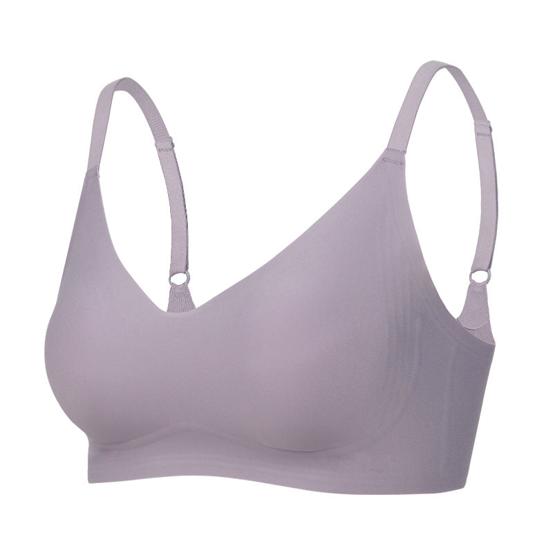 Cup Rabbit Ear Thin Jelly Seamless Underwear Big Chest Bras
