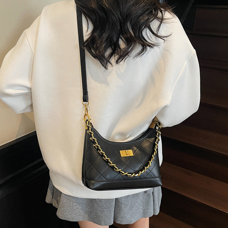 Women's Summer Fashion High-grade Rhombus Chain Underarm Women's Messenger Bag