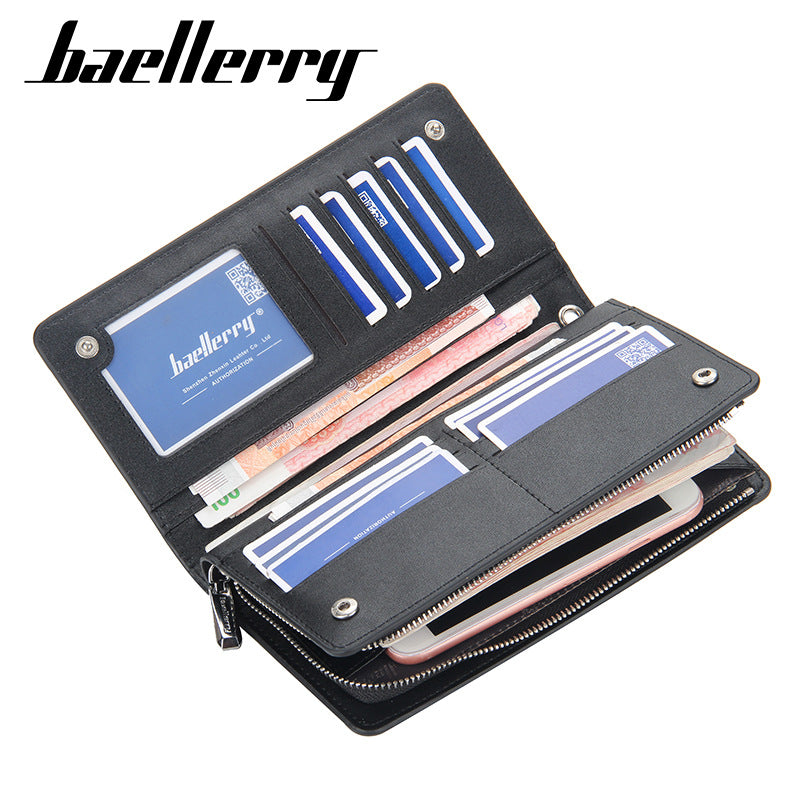 Men's Clutch Long Multiple Slots Zipper Business Men's Wallets