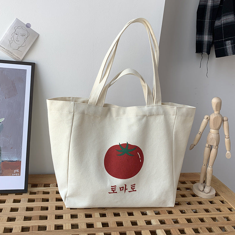 Women's Canvas Idle Style Artistic Simple Large Capacity Letter Bags
