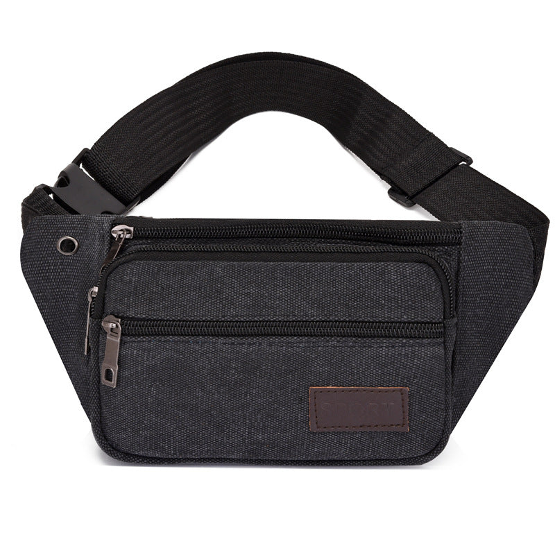 Men's Trend Canvas Leisure Large Capacity Business Men's Waist Packs