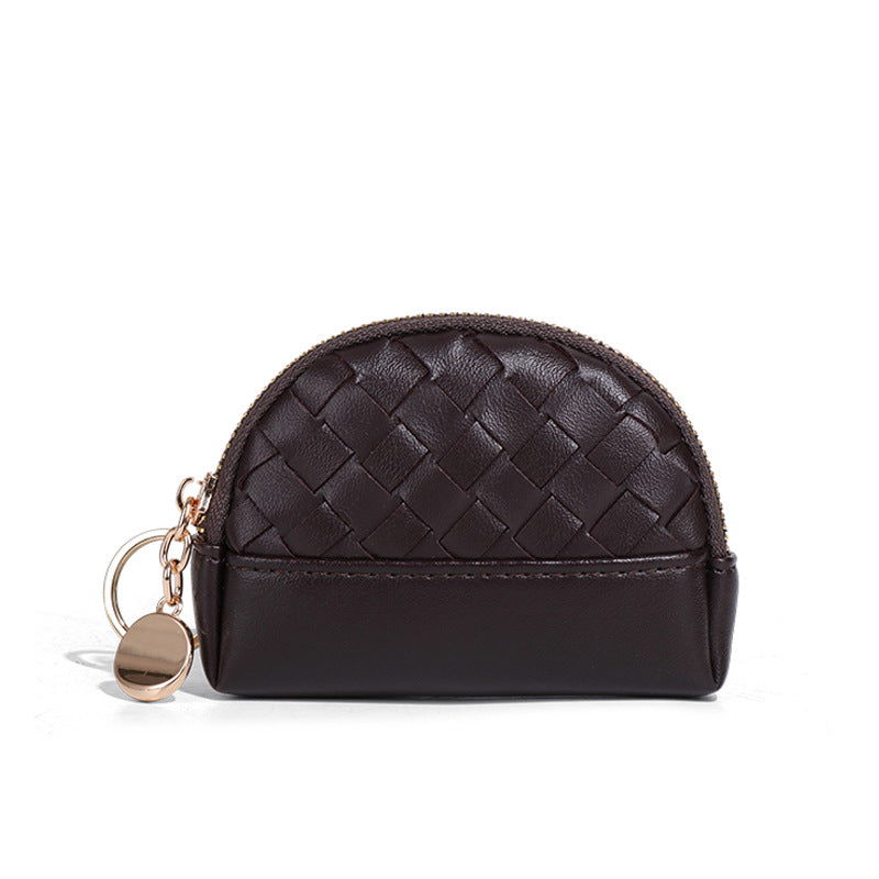 Creative Women's Hand-woven Simple Leather Zipper Ladies Wallet