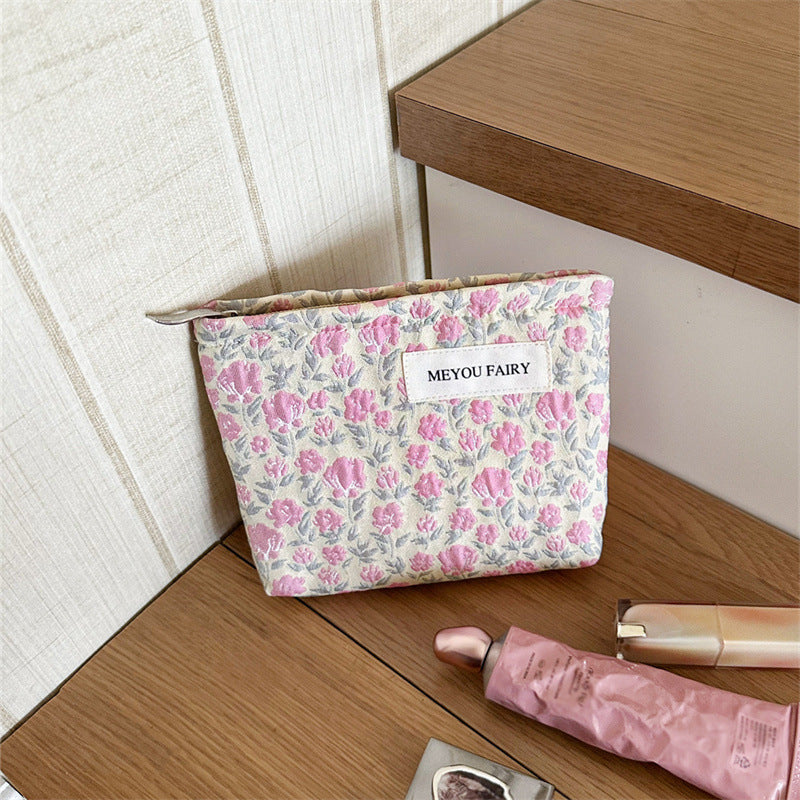 Large Capacity Portable Clutch Jacquard Buggy Makeup Bag