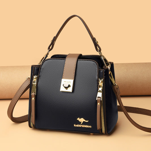 Classic Slouchy Women's Fashion Contrast Color Shoulder Bags