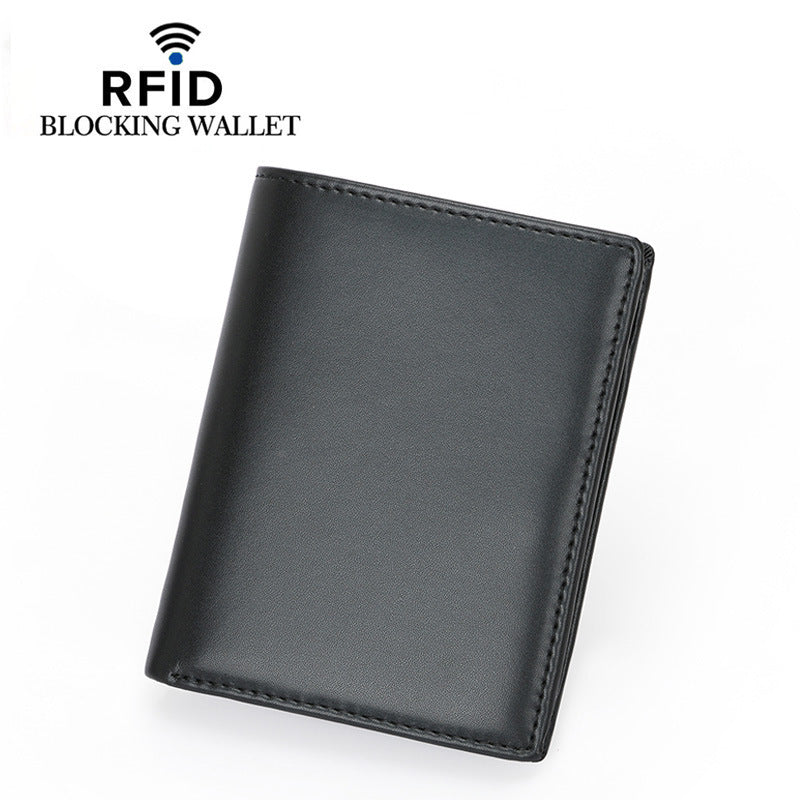 Men's Versatile Unique Leather Vertical Pocket Men's Wallets