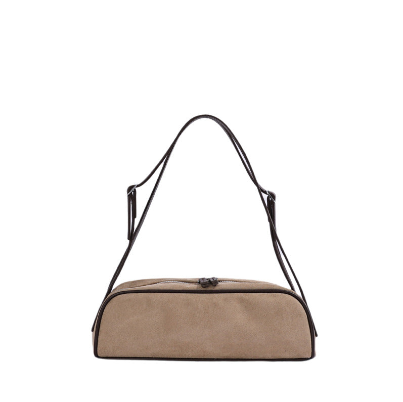 Women's Simple Soft Leather Commuter Underarm Bucket Bags