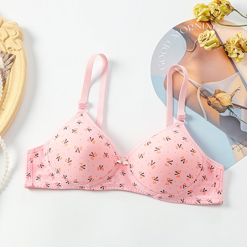 Women's Underwear Printed Thin Two Breasted Wireless Bras