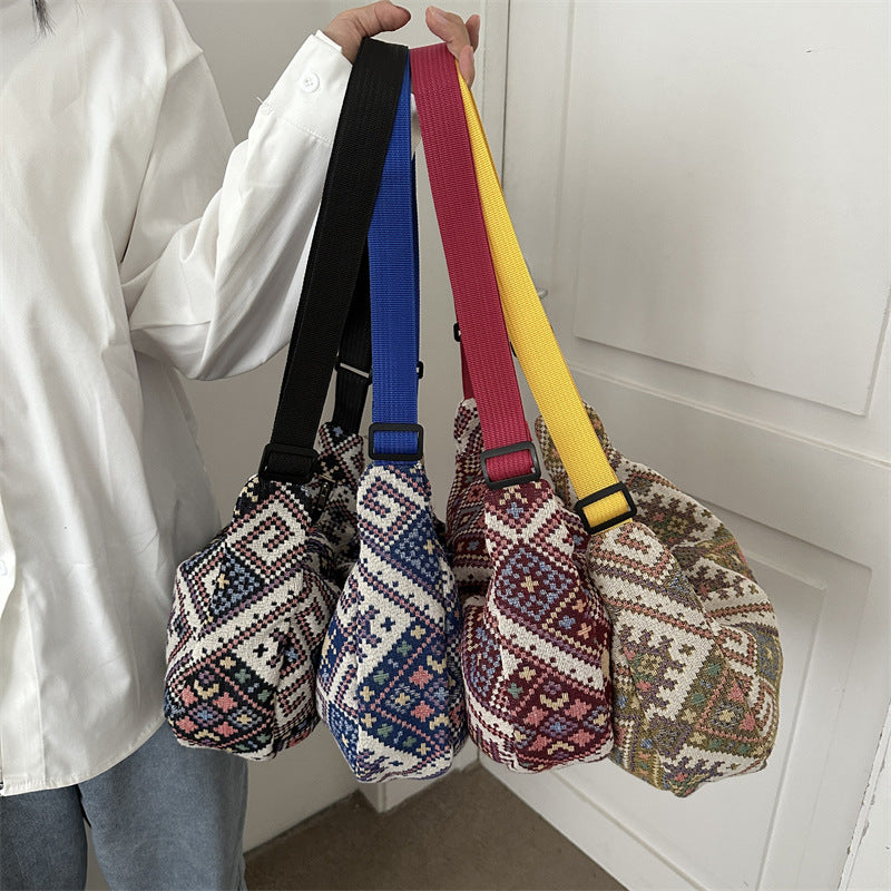 Style Retro Fashion Design Large Capacity Texture Women's Shoulder Bag