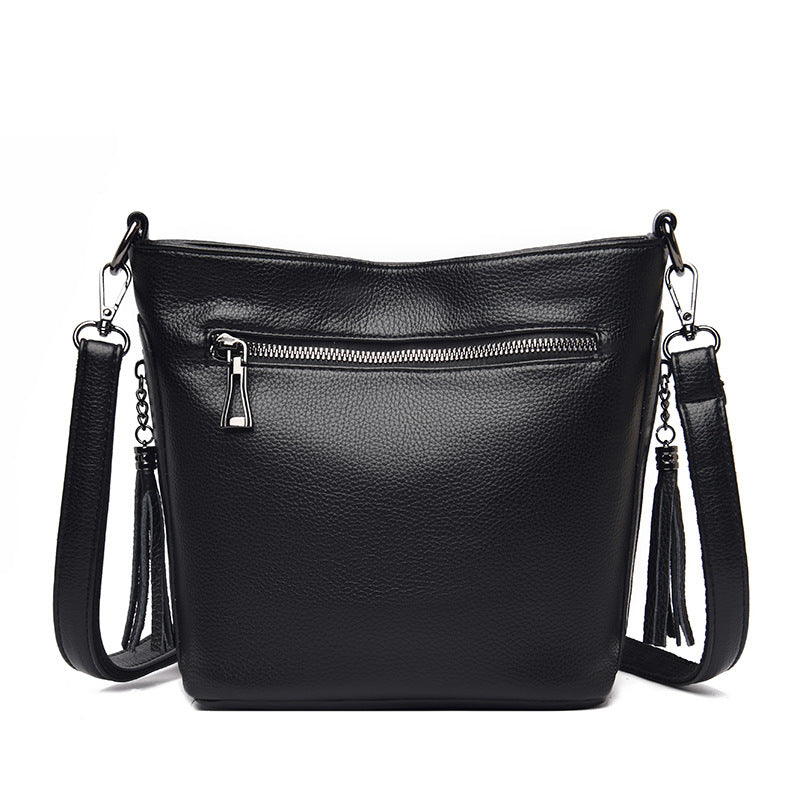 Women's Leather Large Capacity Fashion Mom Cross Bucket Bags