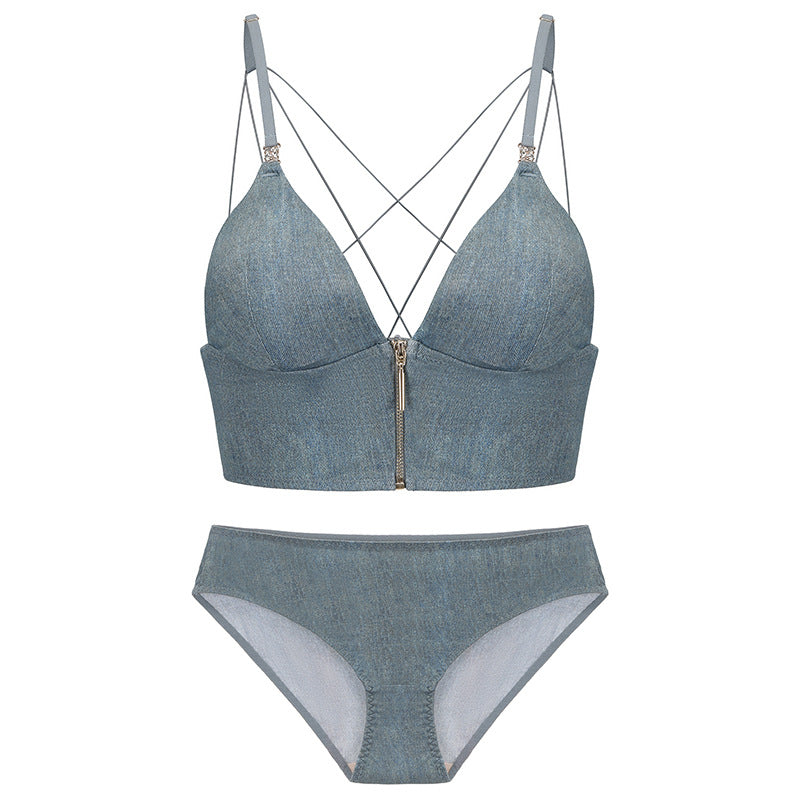Women's Underwear Thin Spaghetti Strap Buckled Front Shaped Back Lingerie Sets