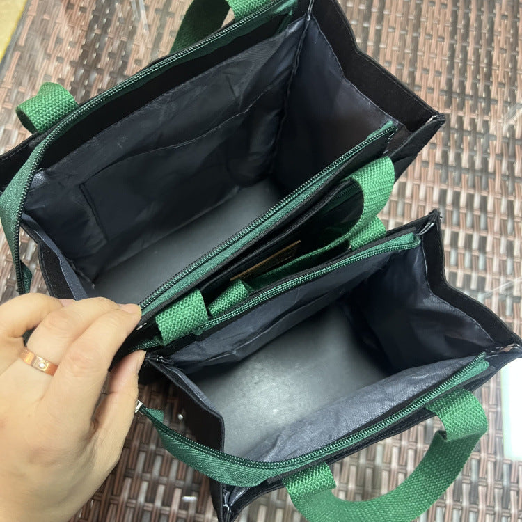 Canvas Solid Color Unisex Simple Lunch Box Handbags