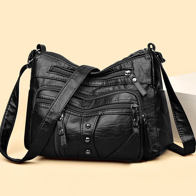 Soft Leather Textured Female Simple Temperamental Mother Women's Shoulder Bag
