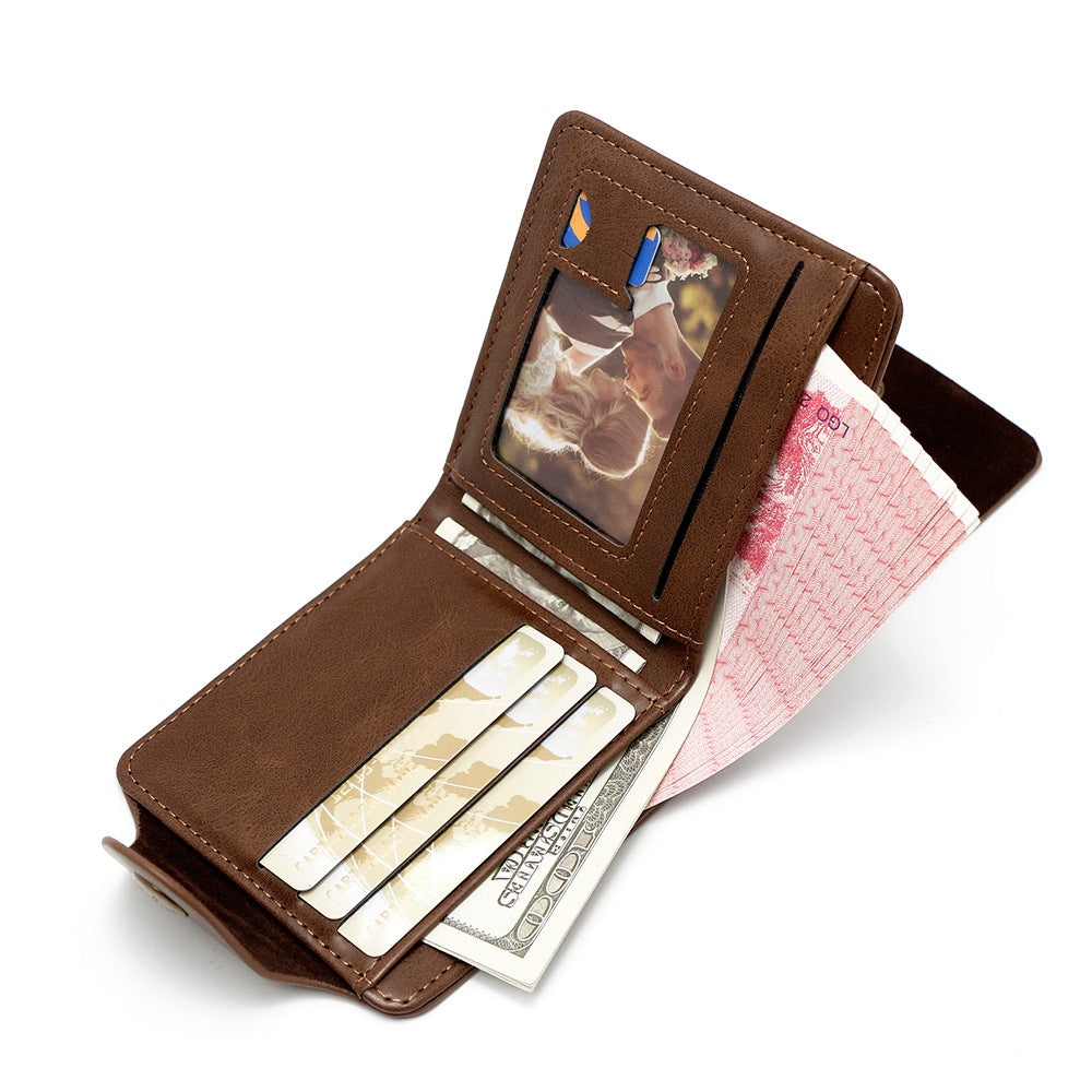Classic Men's Hot Three-fold Embossed Short Men's Wallet