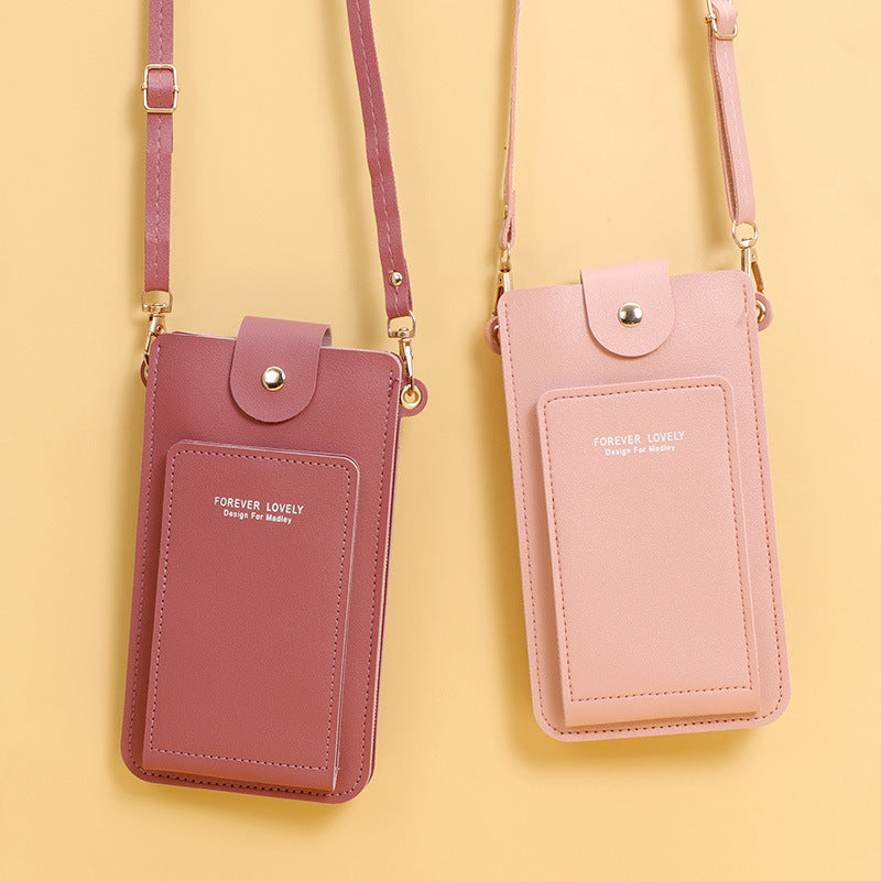 Women's Solid Color Fashion Simple License Phone Bags