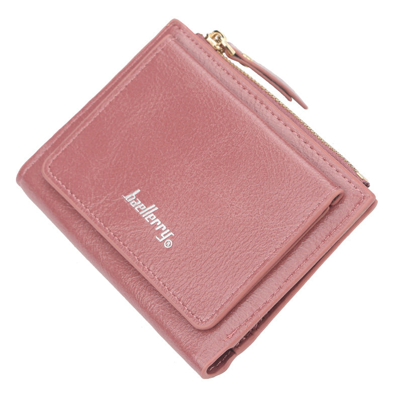 Women's Short Zipper Two-fold Horizontal Patent Leather Ladies Wallet