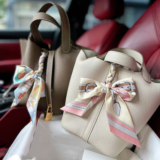 Women's Cowhide Lychee Pattern Vegetable Basket Handbags