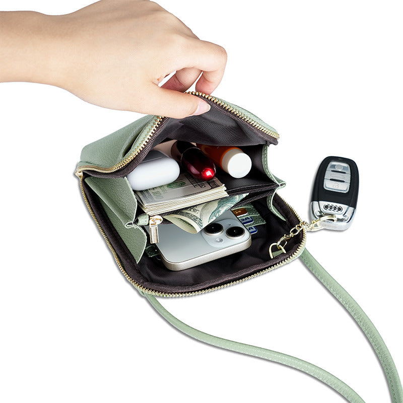 Women's Female Niche Leather Trend Simple Slung Bags