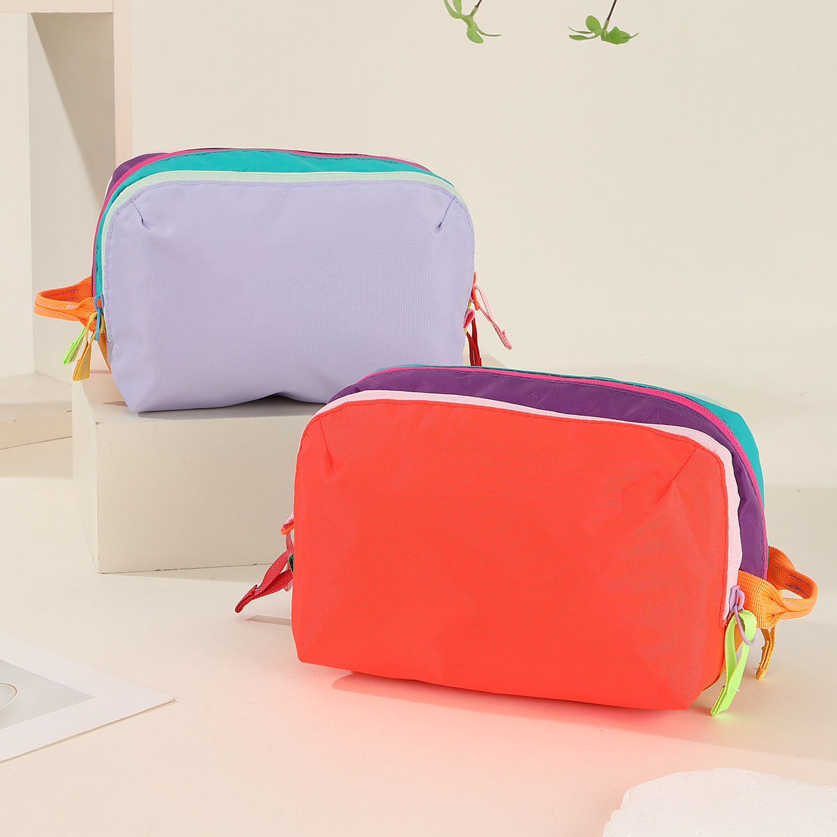 Dopamine Color Portable Large Capacity Wash Fresh Sweet Sundries Makeup Bag
