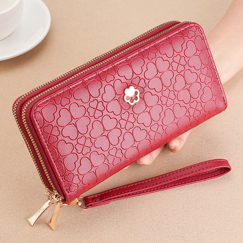 Women's Long Double Zipper Mobile Mini Ladies Wallet