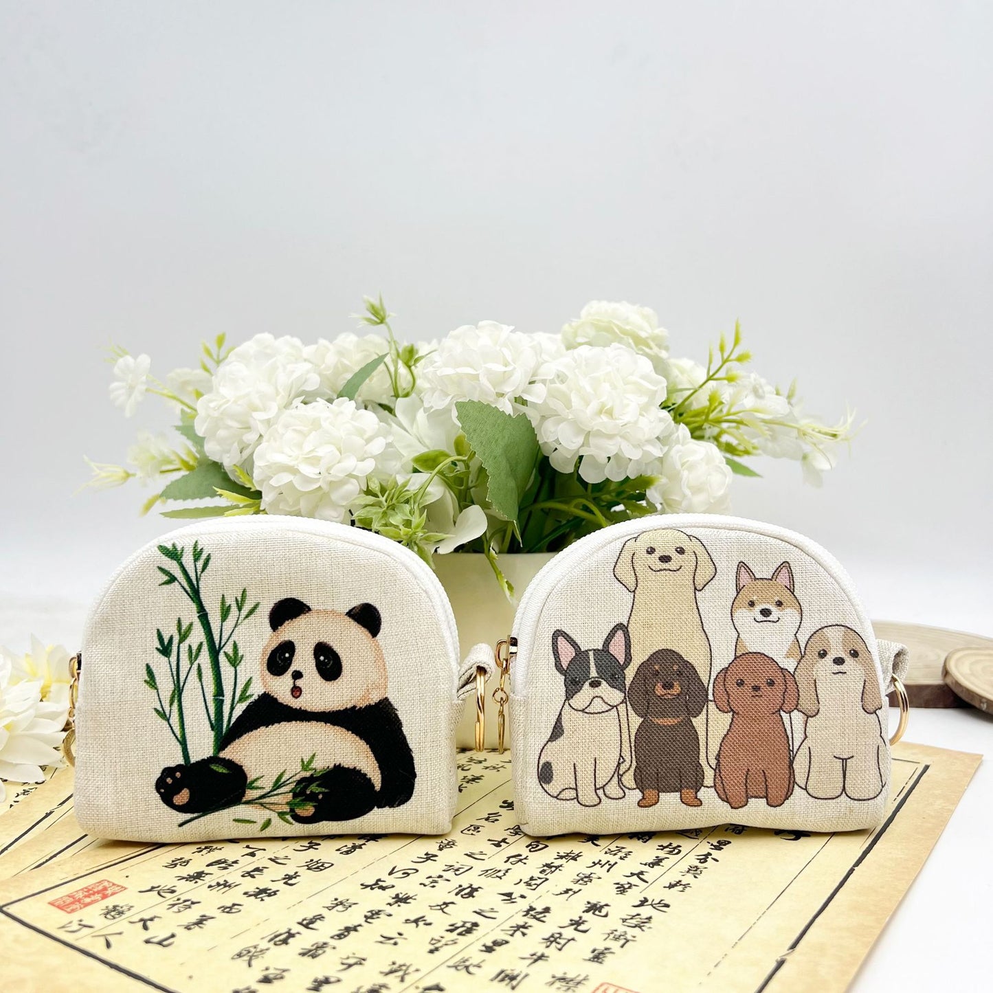 Hot Stamping Zipper Shell Portable Storage Coin Purses