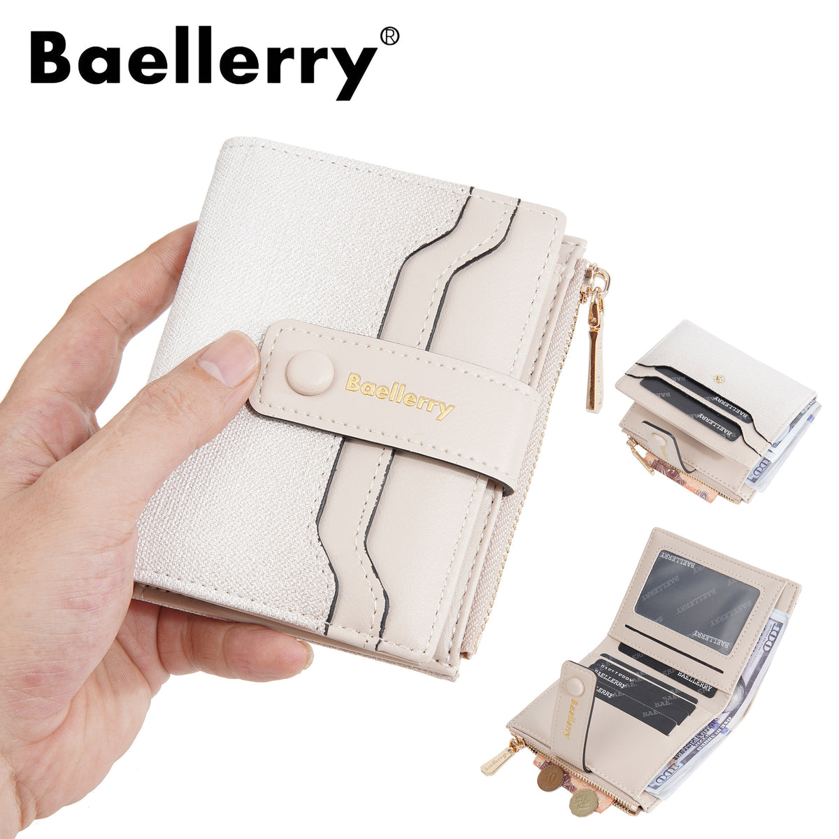Women's High-grade Short Gradient Color Zipper Ladies Wallet