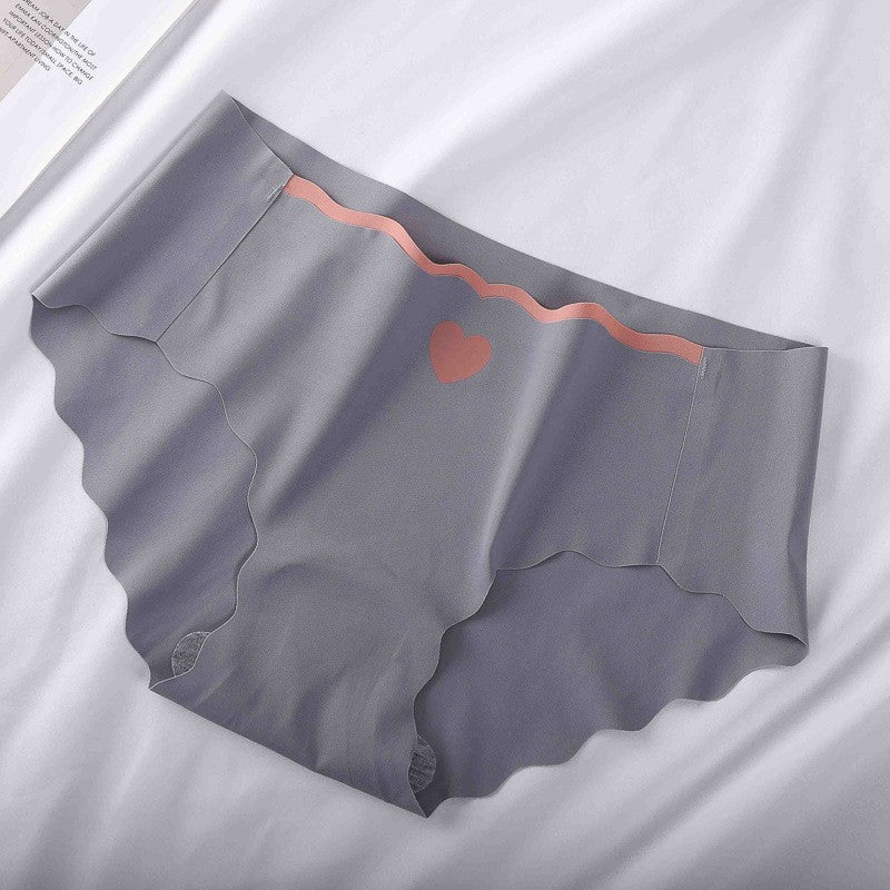 Women's Ice Silk Love Underwear Thin Breathable Purified Panties