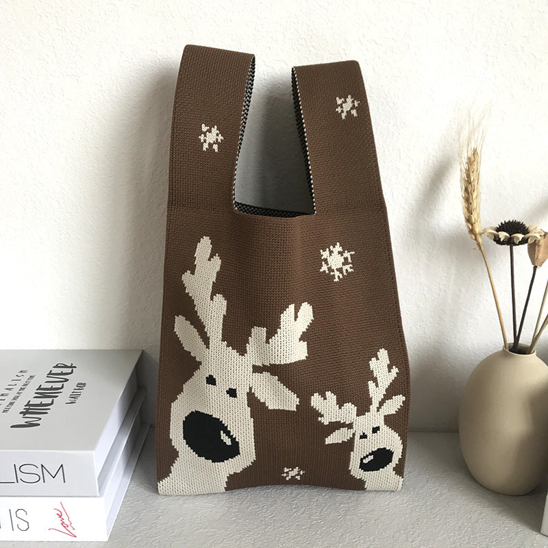 Women's Knitted Wool Vest Version Hand Carrying Handbags