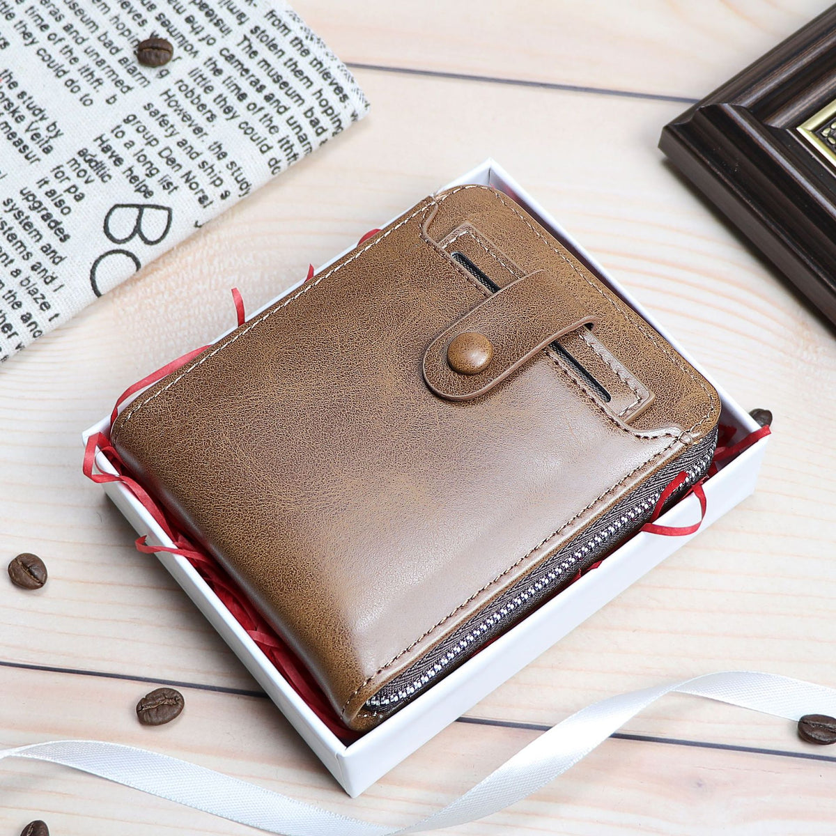 Men's Short Large Capacity External Zipper Portable Men's Wallet