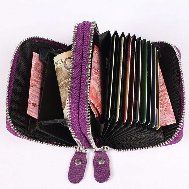 Women's Expanding Stitching Double Zipper Multiple Slots Ladies Wallets