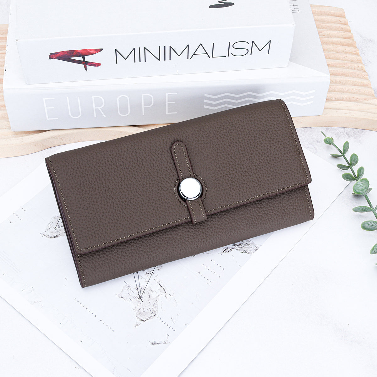 Women's Fashion Long Genuine Leather Design Clutch Large Ladies Wallet
